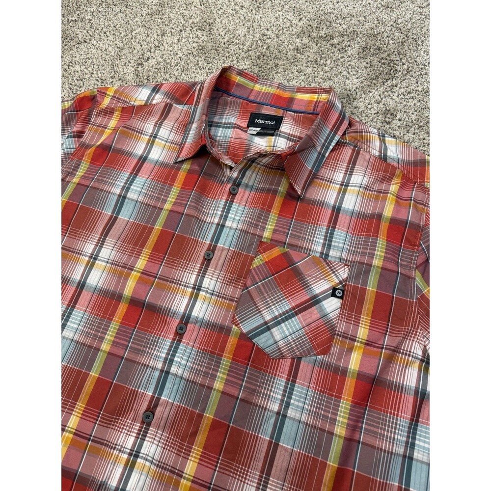 Marmot Eldridge Novelty Classic Shirt Men’s 2XL Short Sleeve Button Down Red